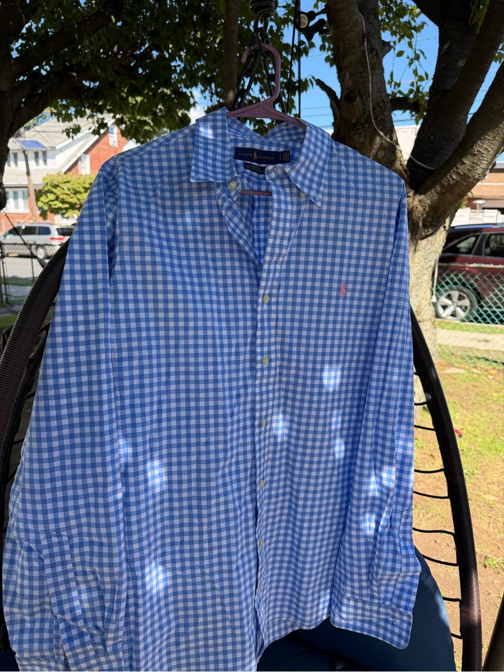 Ralph Lauren Light Blue Gingham Dress Shirt